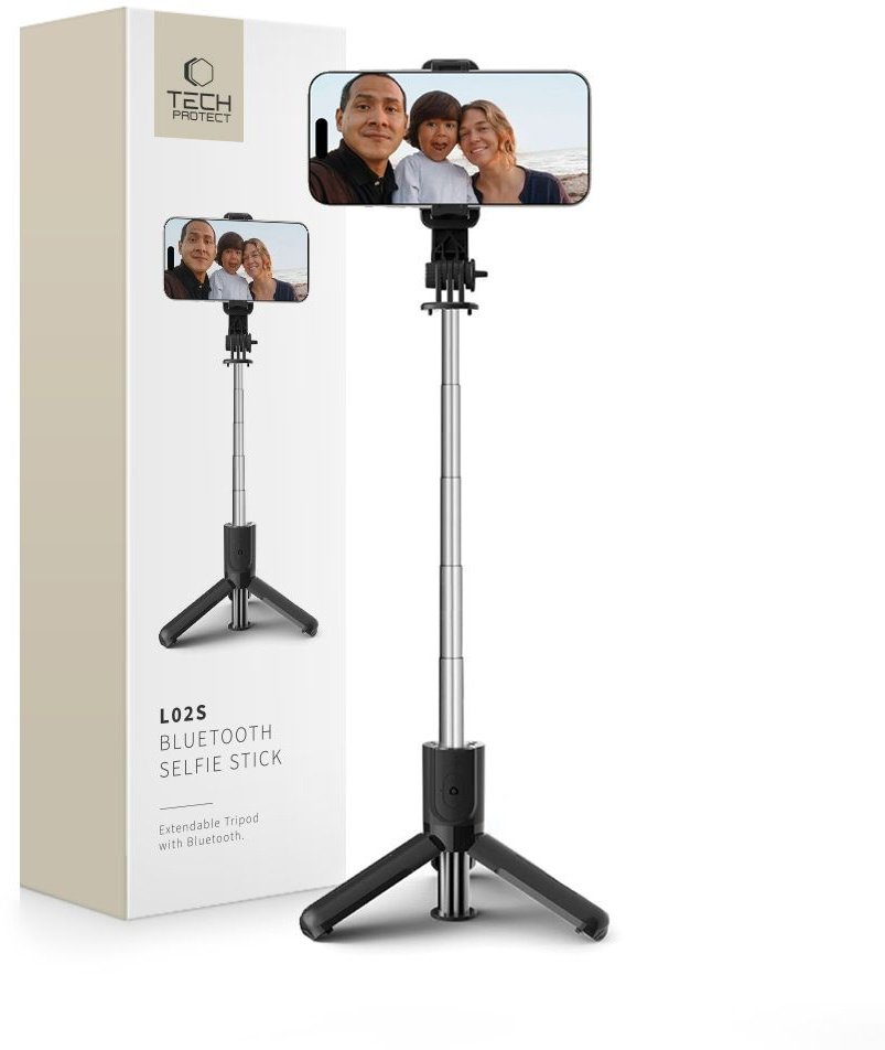 Selfie stick kijek statyw do zdjęć tripod Bluetooth do 72cm - czarny Selfie stick kijek statyw do zdjęć tripod Bluetooth do 72cm - czarny