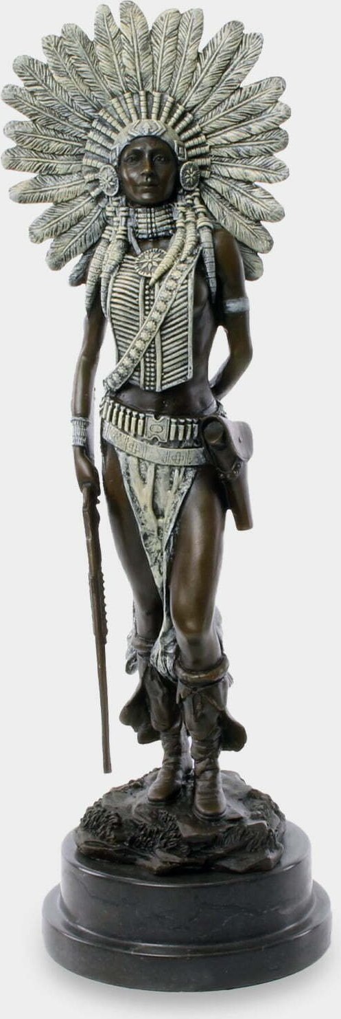 rzezbyzbrazu Wojownicza Indianka Rzeźba z Brązu