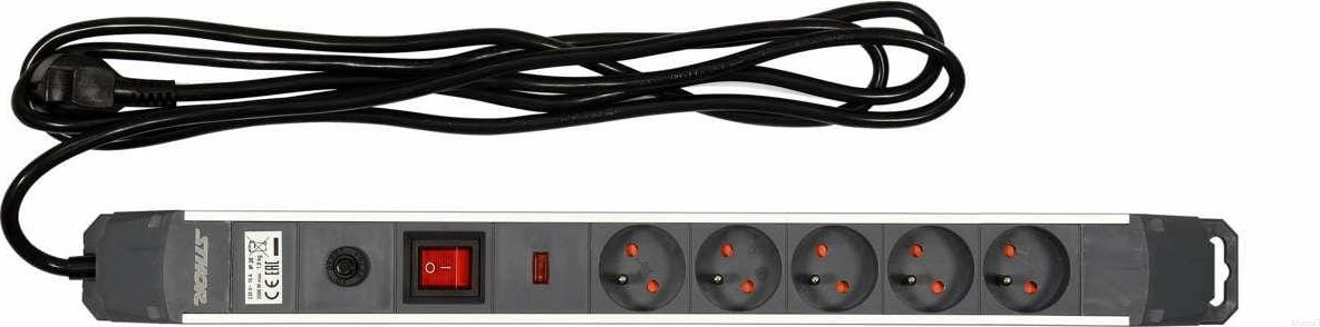 Listwa zasilająca Sthor T72358 5 gniazd 5 m czarno-srebrna (72358)