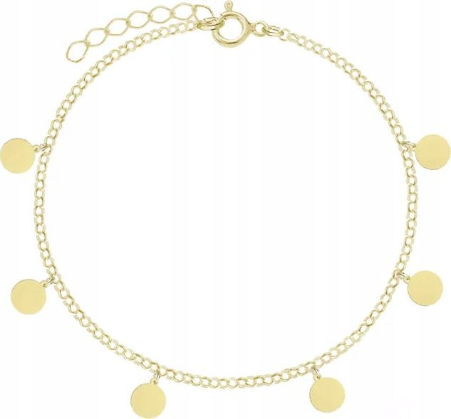 Radziszewska Jewellery Pozłacana Bransoletka na nogę z kółkami