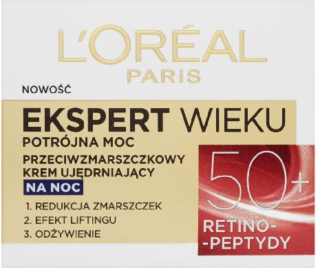 L’Oreal Paris Ekspert Wieku 50+ Przeciwzmarszczkowy krem ujędrniający na noc 50ml