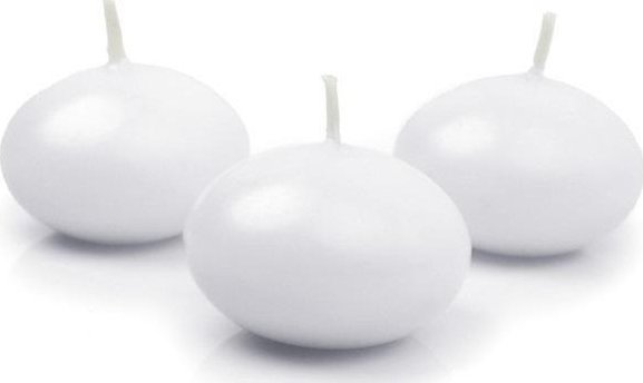 Świeca pływająca Dysk biała 5cm 10szt