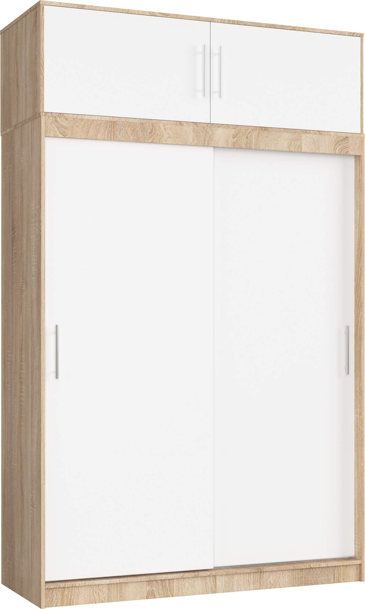 Fabryka Mebli Akord SZAFA PRZESUWNA Z NADSTAWKĄ 150cm CLP SONOMA / BIAŁA MONO