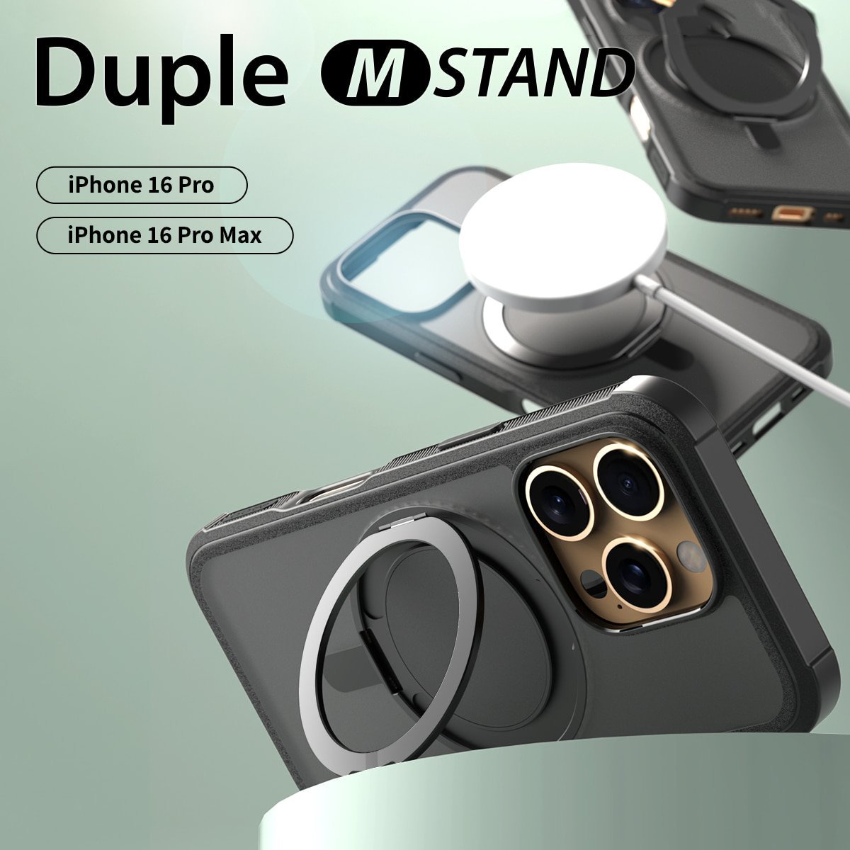 Araree Araree Duple M Stand iPhone 16 Pro 6.3" case black AR20-02113A