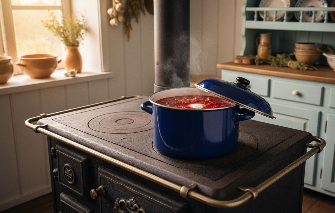 Garnek emaliowany 16 cm RoyalBlau