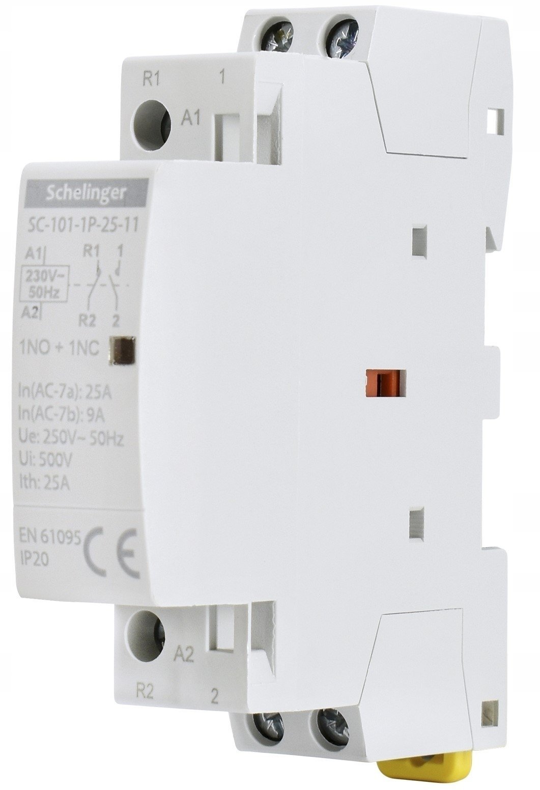 STYCZNIK MODUŁOWY SC101 1P 25A TYP 11 (1NO+1NC) SCHELINGER A62-SC-101-1P-25-11
