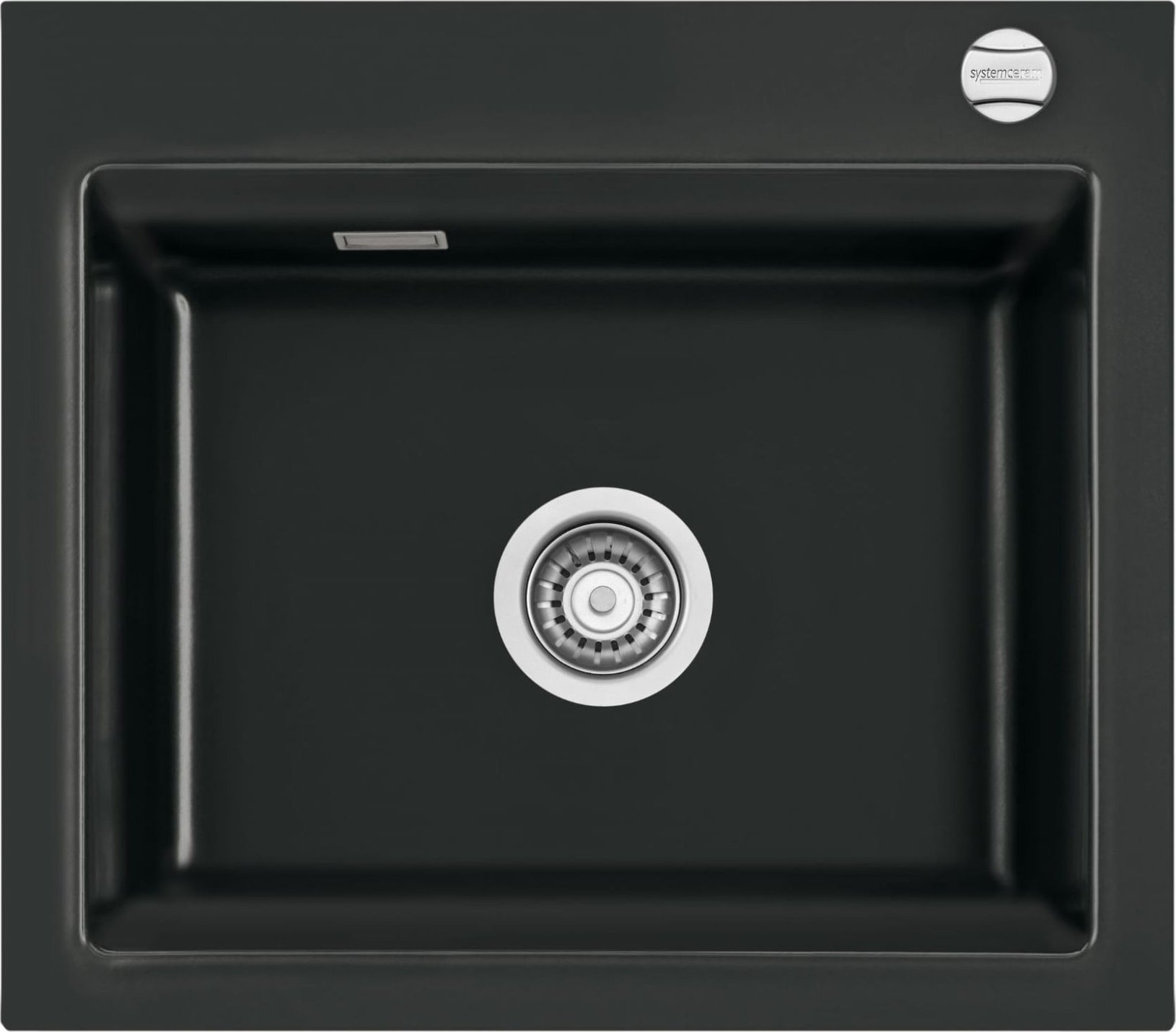 Zlewozmywak SYSTEMCERAM Systemceram Kara 57 Nero zlewozmywak ceramiczny, korek manualny