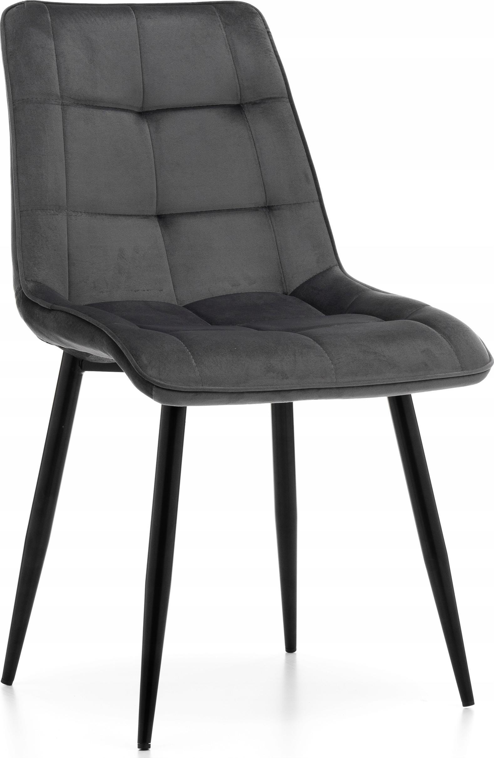 New Home KRZESŁO TAPICEROWANE WELUROWE CHIC VELVET AKSAMIT SZARY