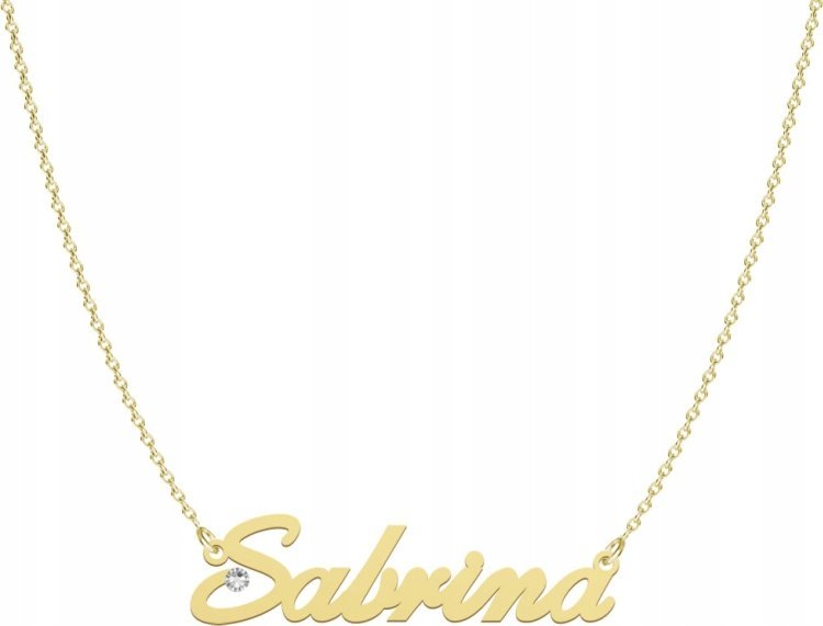 Radziszewska Jewellery Pozłacany Naszyjnik z imieniem SABRINA Dedykacja