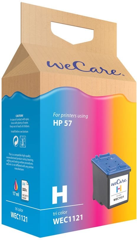WECARE Wkład ARMOR do HP Deskjet 450ci, 450cbi, 5150, 5550, 5652, 2175, 2510 ph (C6657A), 3 colors, 21ml, 550str