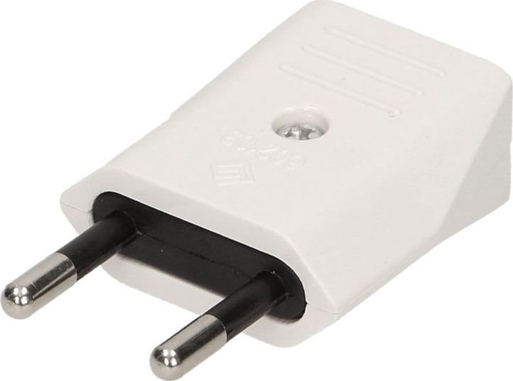 Orno Wtyczka płaska bez uziemnia, 10A, 250V, biała OR-AE-1374