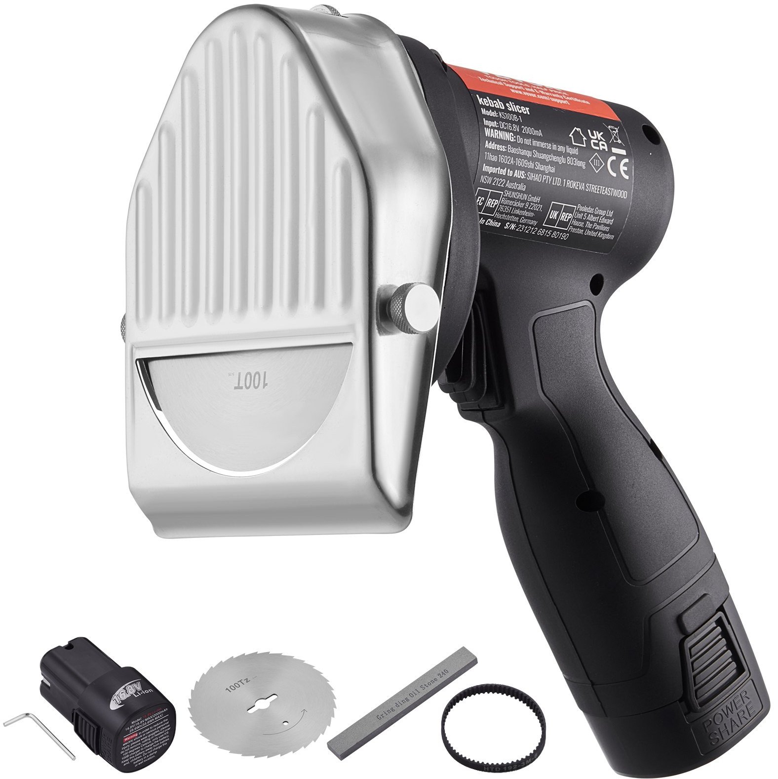 Elektryczny nóż do kebaba gyrosa 2 ostrza 80W