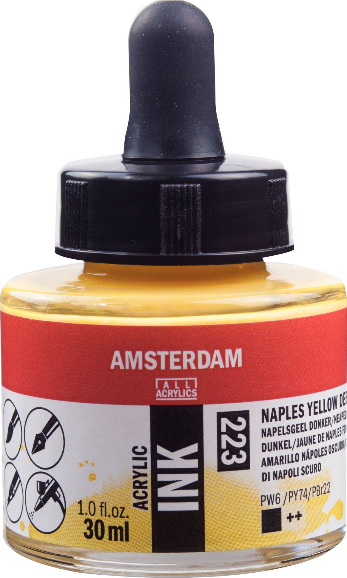 Artequipment Amsterdam Acrylic Ink Bottle Naples Yellow Deep 223