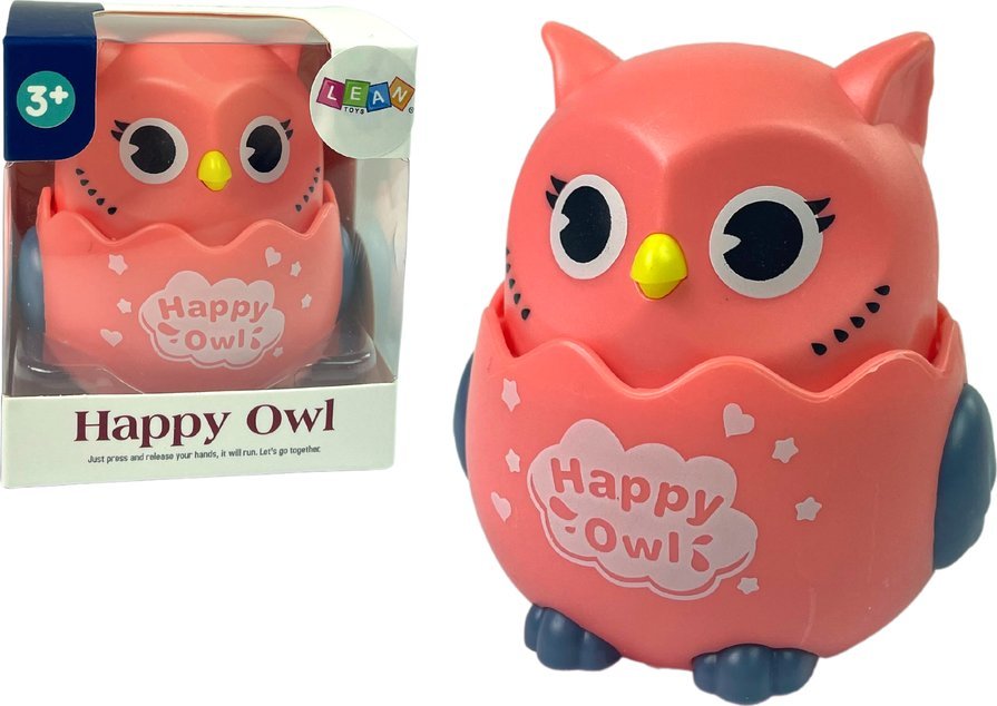 LeanToys Sówka Malucha Sensoryczna Różowa