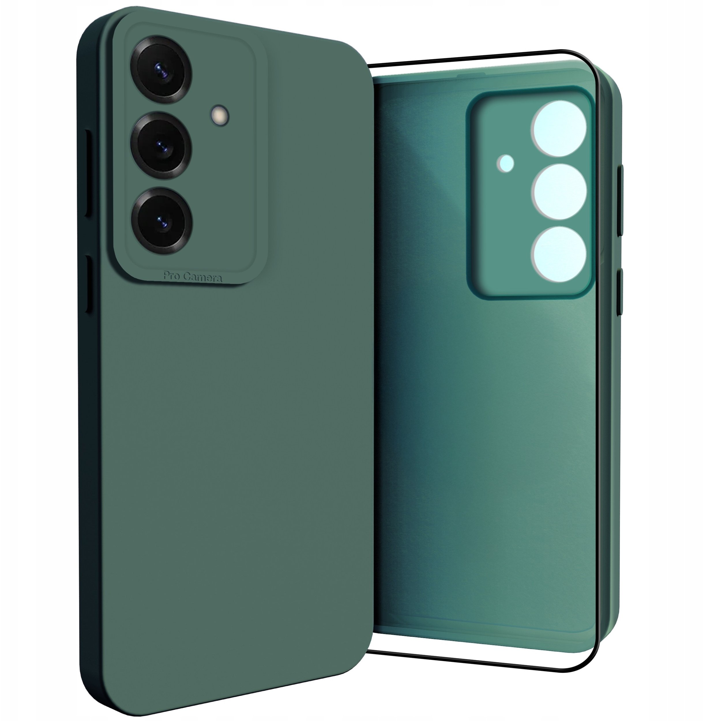 Etui do Samsung Galaxy S25 (Osłona Kamery, Zielone, Plecki, Case) Szkło