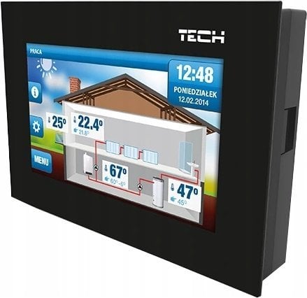 Tech Sterownik pokojowy ST-281 z komunikacją RS (szkło 2 mm) CZARNY