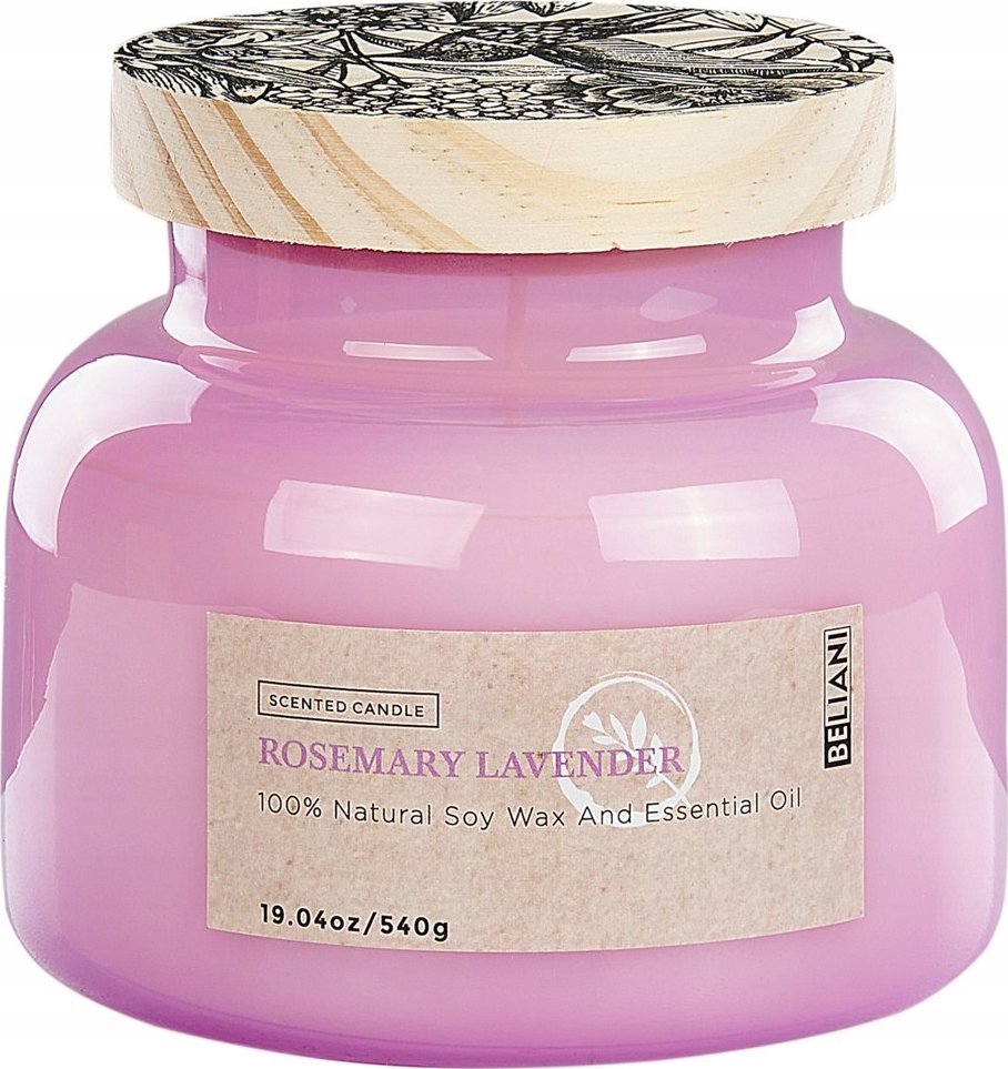 Beliani Świeca zapachowa sojowa lawenda z rozmarynem DELIGHT BLISS