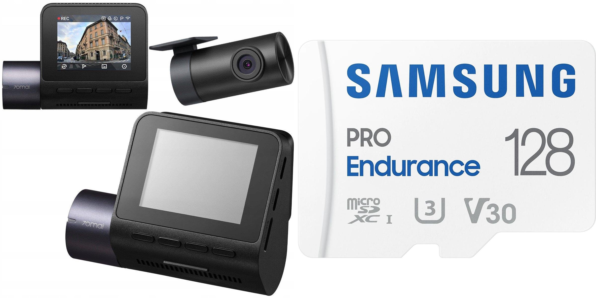 Wideorejestrator 70mai Wideorejestrator 70Mai Dash Cam A410 + Rear Camera RC21 + Karta Samsung PRO Endurance 2022 MicroSDXC 128 GB Class