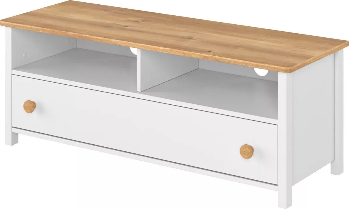 Lenart Biała szafka RTV na nóżkach - STORY SO-13