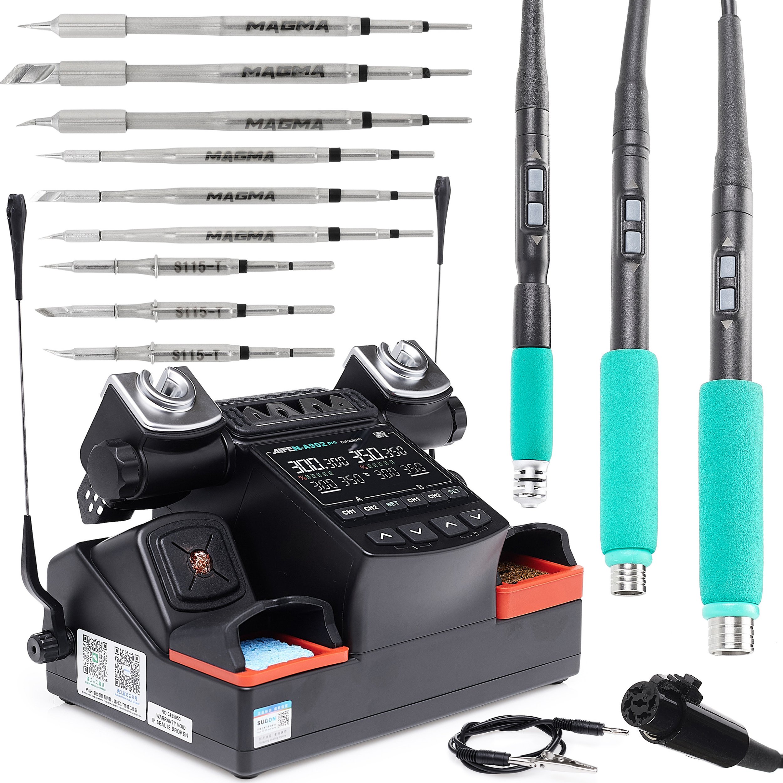 Stacja Lutownicza Lutownica Kolbowa Aifen A902 Pro 350W Groty C115 C210 C245