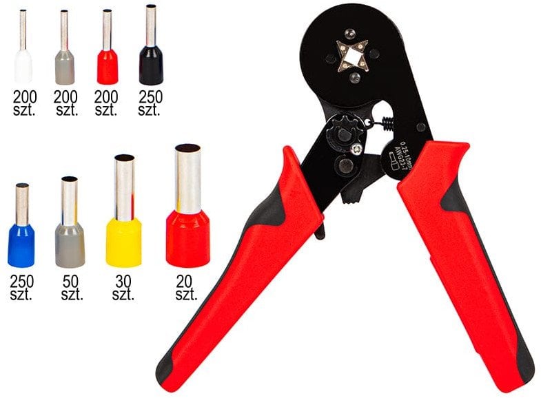 19-101# Zaciskarka konektorów tulejkowych yac-8 + zestaw konektorów