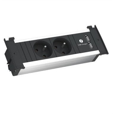 BACHMANN KAPSA S 2xUTE 1xUSB Ładowarka sieciowa 2.0m CEE7/7