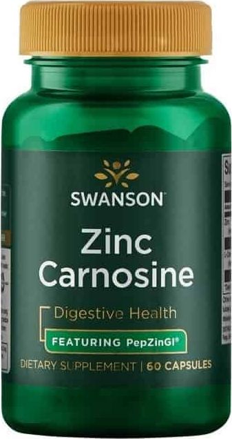 Swanson Swanson - Karnozyna Cynkowa, PepZin GI, 60 kapsułek