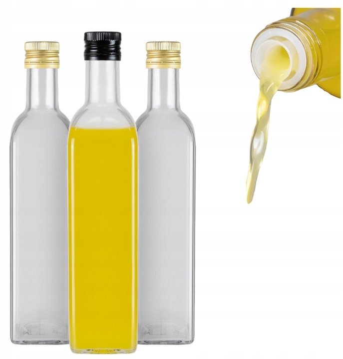 10x Butelka MARASCA BEZBARWNA 500 ml Z DOZOWNIKIEM na oliwę ocet syrop 0,5l