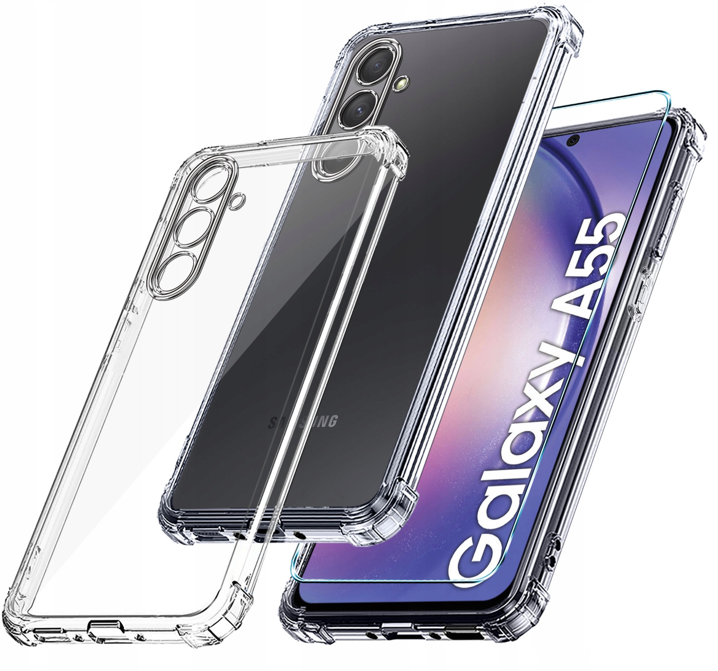 Etui do Samsung Galaxy A55 | A55 5G ANTI-SHOCK CLEAR CASE + Szkło 9H