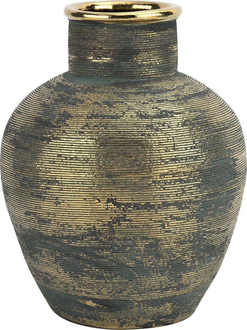 Art-Pol Wazon ceramiczny 28 cm niebiesko-złoty Ap171394