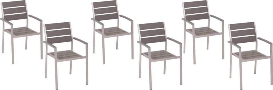 Beliani Zestaw do ogrodu 6 krzeseł szary VERNIO