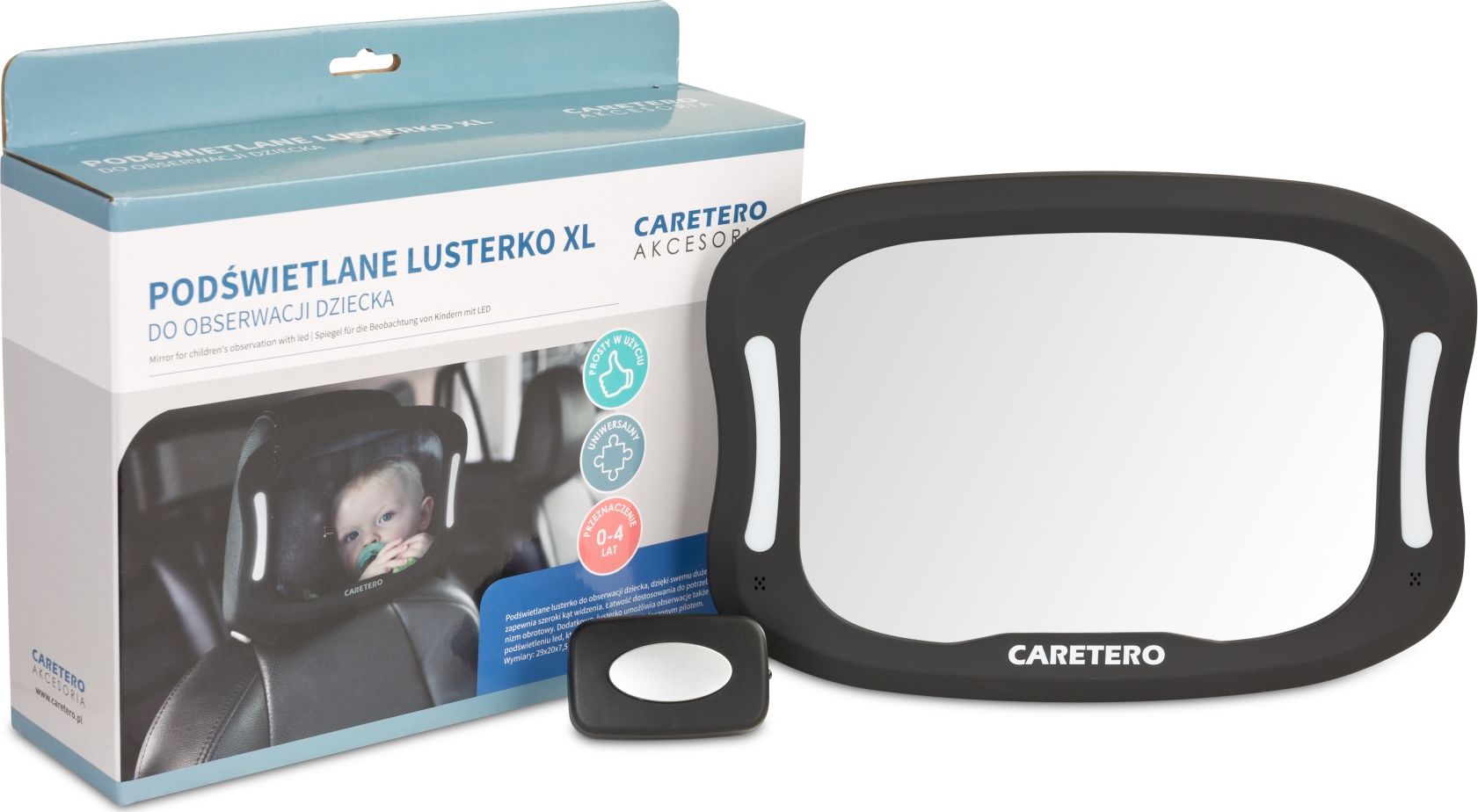 Caretero LUSTERKO DO OBSERWACJI DZIECKA LED XL/5903076306081