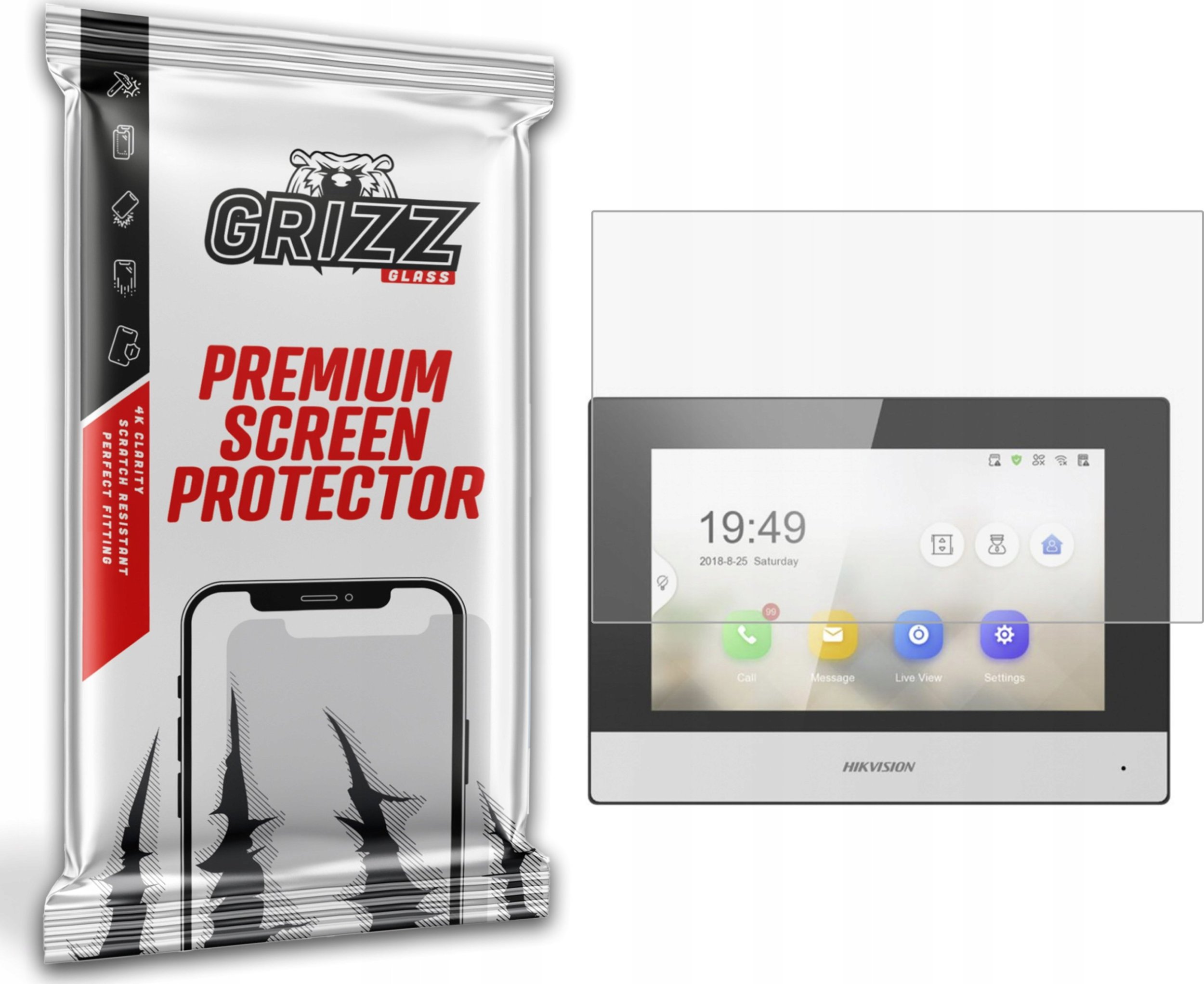 GrizzGlass Folia matowa GrizzGlass PaperScreen do wideodomofonu HIKVISION IKIT-D4-PL302 7"
