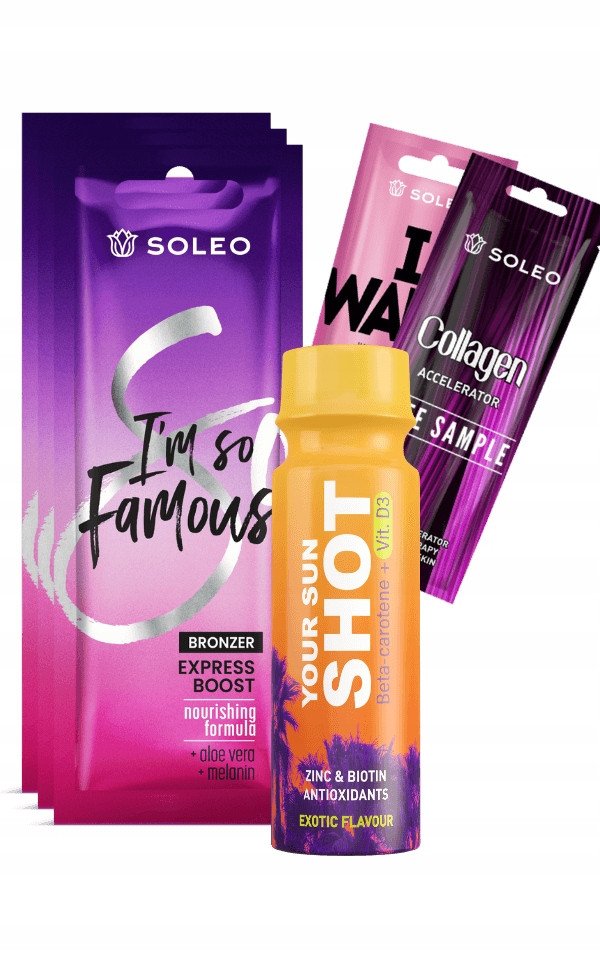 Soleo I'm So Famous 3x15ml Bronzer Do Opalania + Gratisy