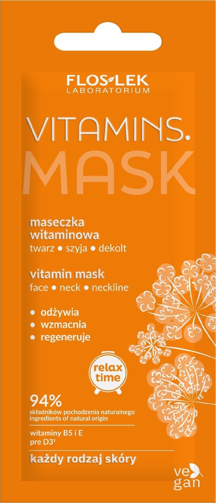 Floslek FLOSLEK Relax Time Maseczka witaminowa Vitamins na twarz,szyję i dekolt 6ml