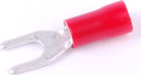 Końcówka widełkowa izolowana M3,5 czerwona 100szt SGE