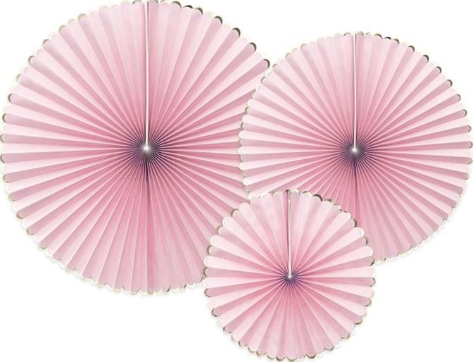 Party Deco Rozety dekoracyjne Yummy, jasny różowy, 3 szt. uniwersalny