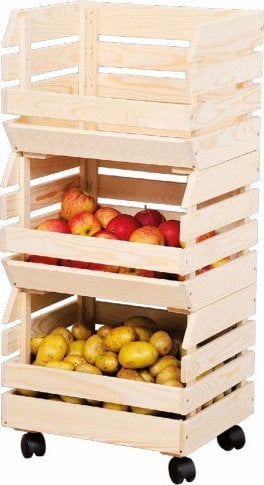 Kesper Kartoffel- & Obsthorde - 3 tlg., FSC®-zertifiziertem Kiefernholz