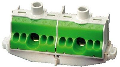 Hensel Listwa zaciskowa PE na szynę 80 A 2x25mm2 + 8x4mm2 Cu zielono-szara FC PE 10 (26001205)