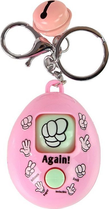 Breloczek LeanToys Brelok Do Kluczy Gra Papier Kamień Nożyce Różowy