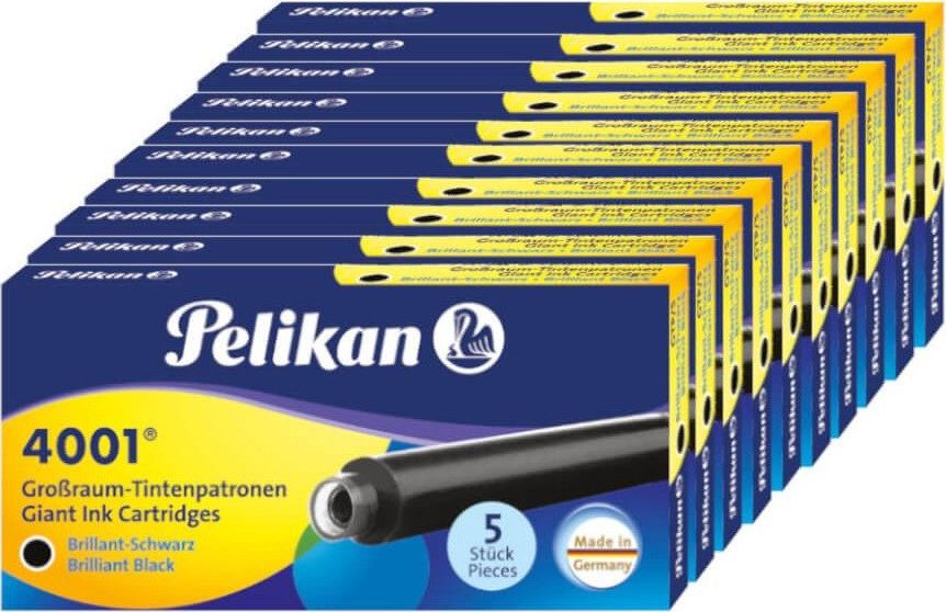 Pelikan Naboje do pióra wiecznego długie 4001 czarne 50 sztuk