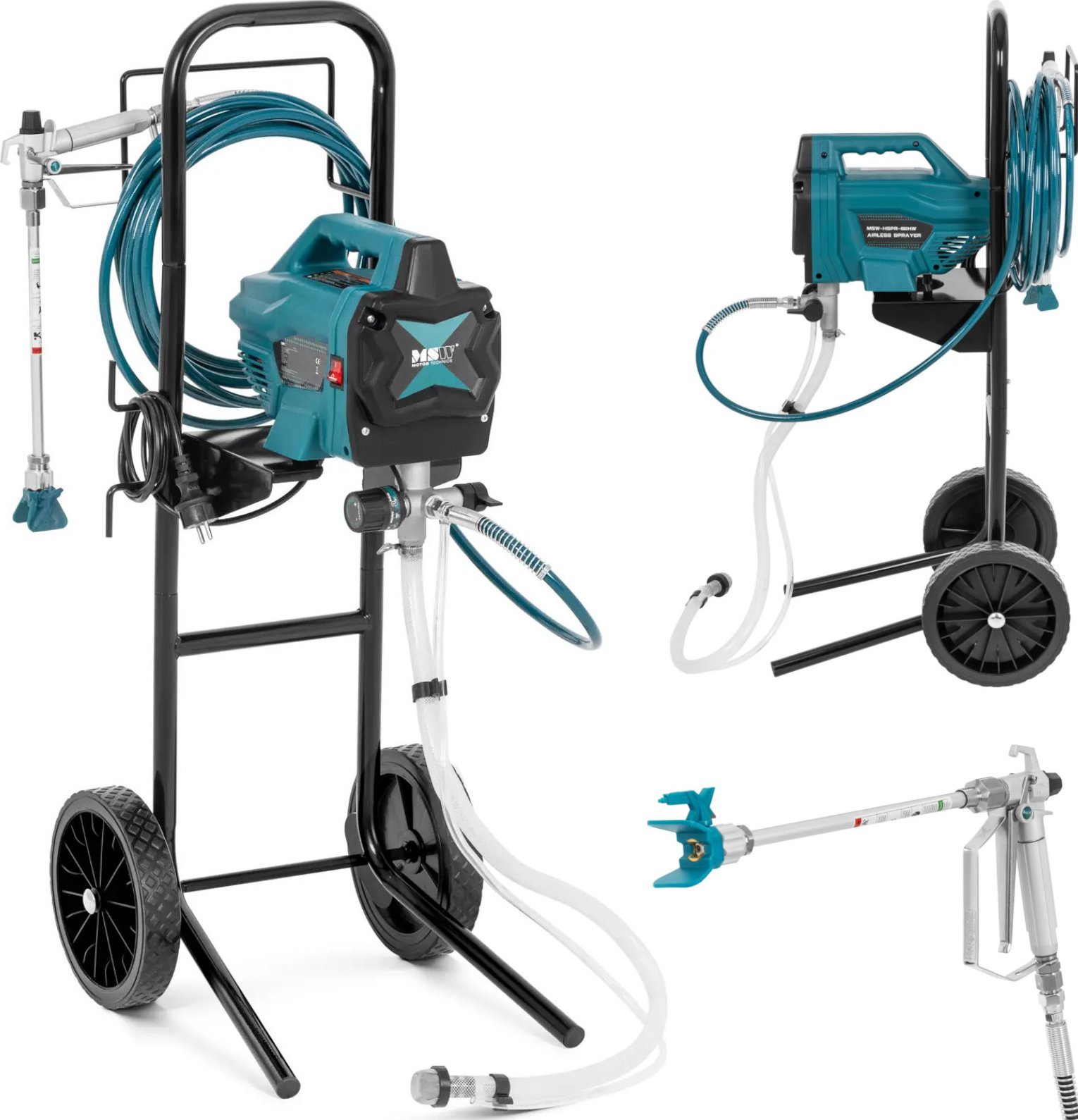 Agregat malarski natryskowy hydrodynamiczny przenośny 1.4 l/min 200 bar 7.5 m Agregat malarski natryskowy hydrodynamiczny przenośny 1.4 l/min 200 bar