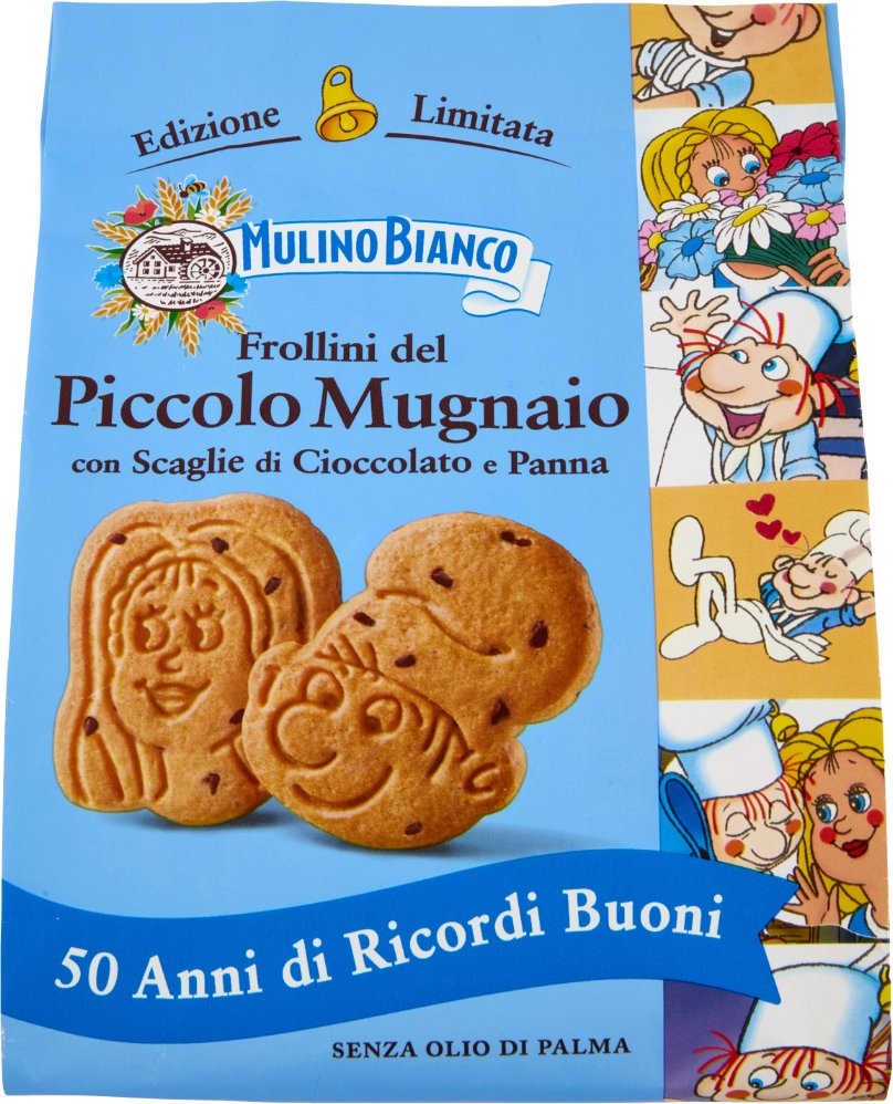 Mulino Bianco Kruche ciastka z kawałkami czekolady Piccolo Mugnaio 300g -