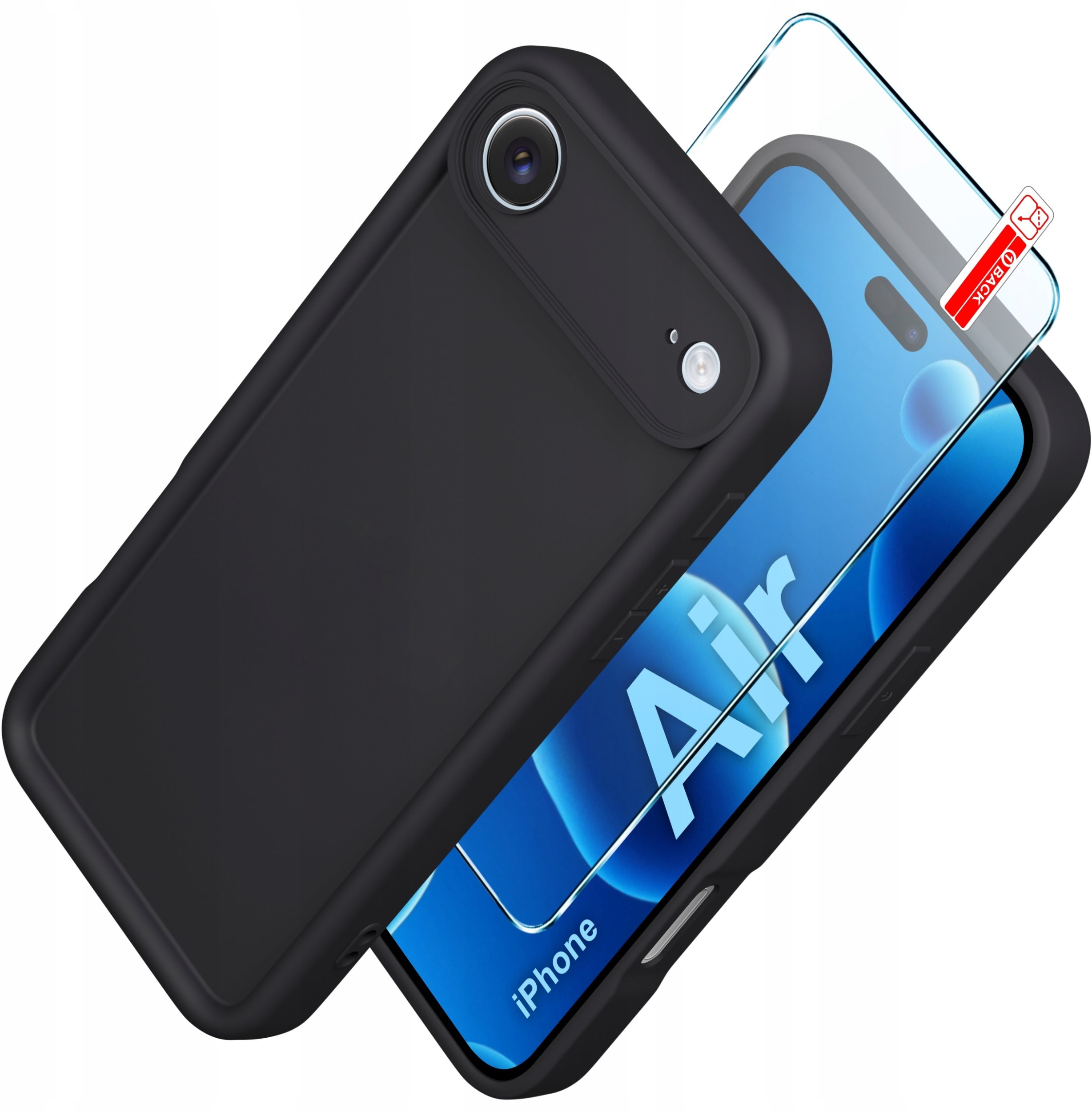 Etui do iPhone Air CASE silikonowe MATOWE + SZKŁO 9H
