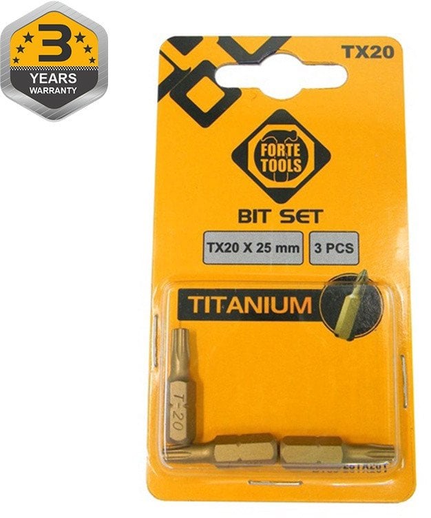 TITANIUM SCREWDRIVER BIT TX20X25MM 3PCS