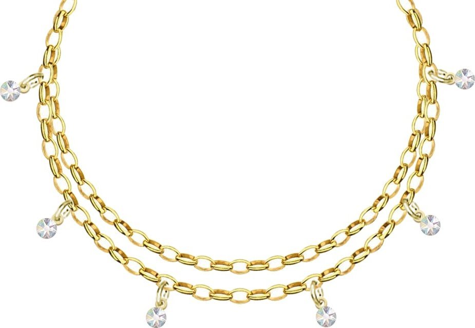 Radziszewska Jewellery Bransoletka na nogę srebro pozłacane kryształki