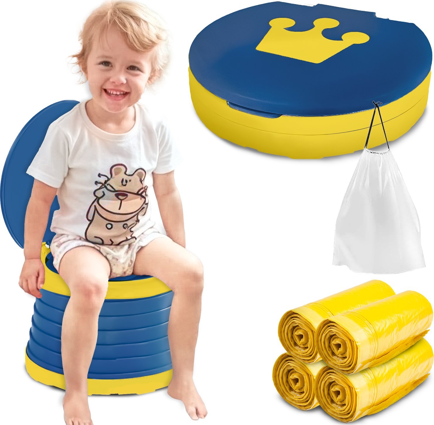 Składany nocnik turystyczny dla dzieci Heckermann Toaleta turystyczna Niebieski