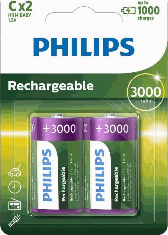 Philips 2x AKUMULATOR R14 C 3000MAH PHILIPS R14B2A300/10