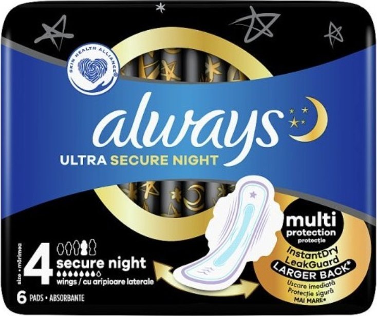 Always Always, Podpaski Ultra Secure Night, 6szt.
