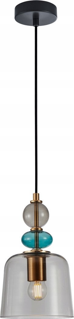 Lampa wisząca Italux Italux Namos PND-27092B-MC-BRO lampa wisząca zwis nowoczesna modern metalowa szklany klosz dymiony miska 1x40W E27 czarna/multiko